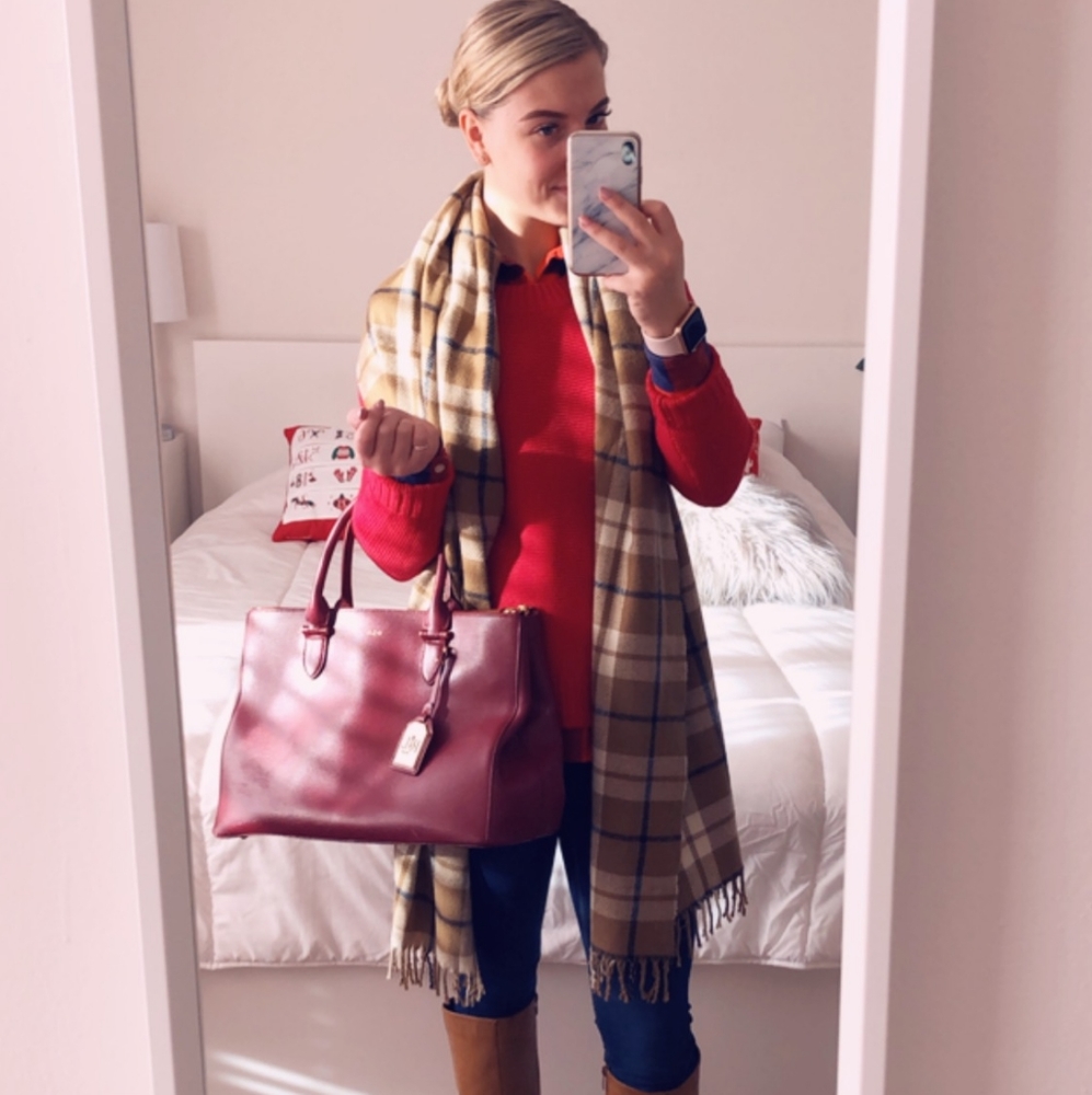 Ralph Lauren Burgundy Leather Bag!